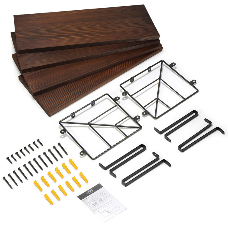 Reyka Floating Shelf, Rustic Brown