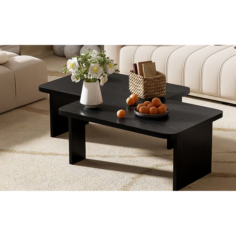 Ensemble de tables basses modernes U-Can, Noir