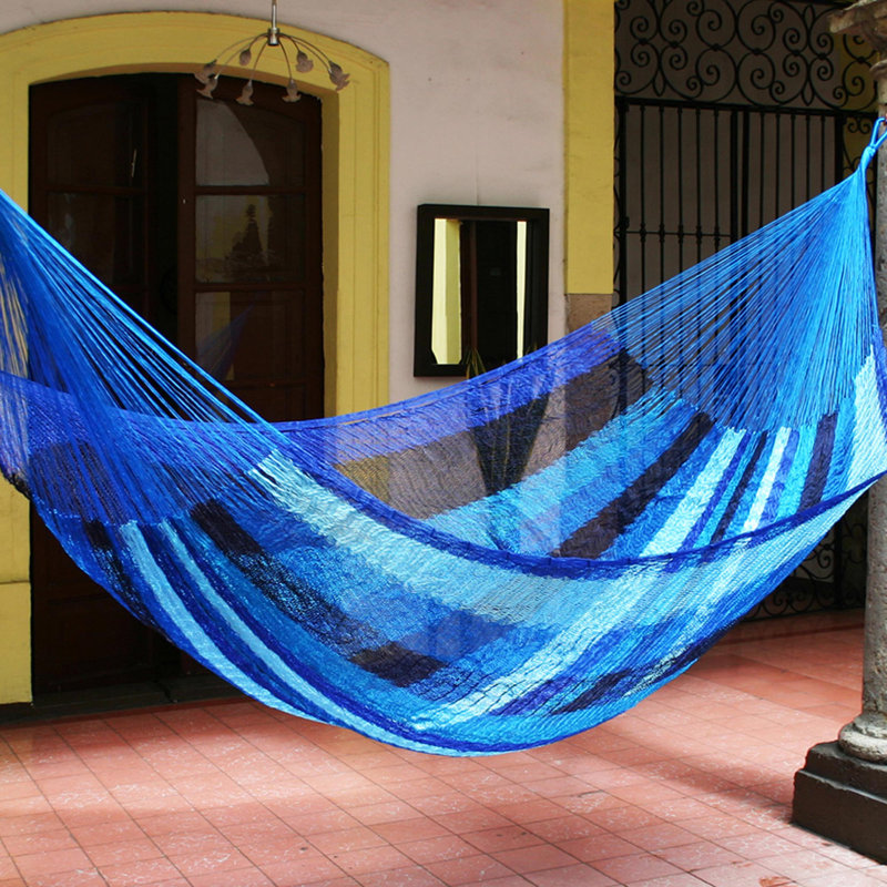Hamac pour arbre Rahima, Caraïbes en bleu, 7,2 pi x 12,8 pi