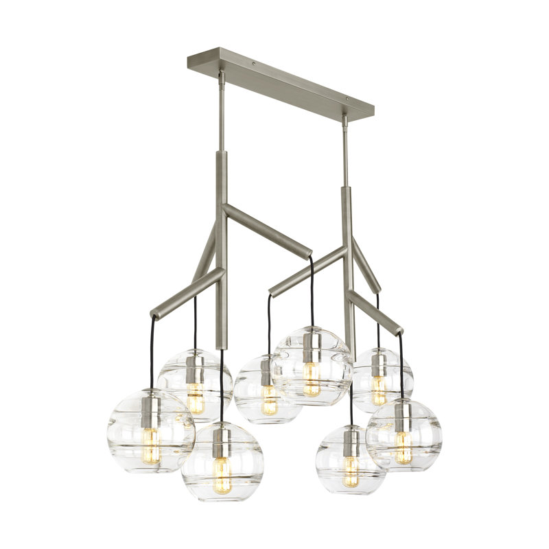 Sedona 8 - Light Chandelier, Yes, Transparent Smoke, Aged Brass