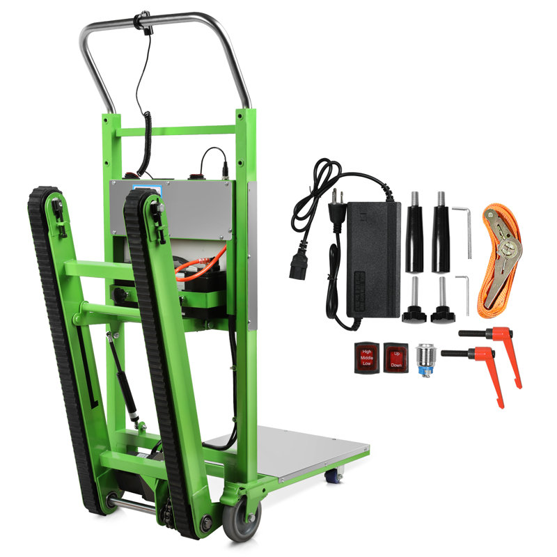 Chariots d'escaliers robustes capacité 900lbs 1250W (vert), Vert + argenté