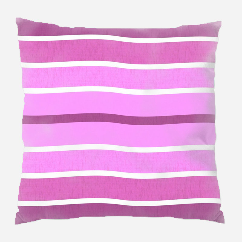 Fabric Striped Microsuede Reversible Throw Pillow