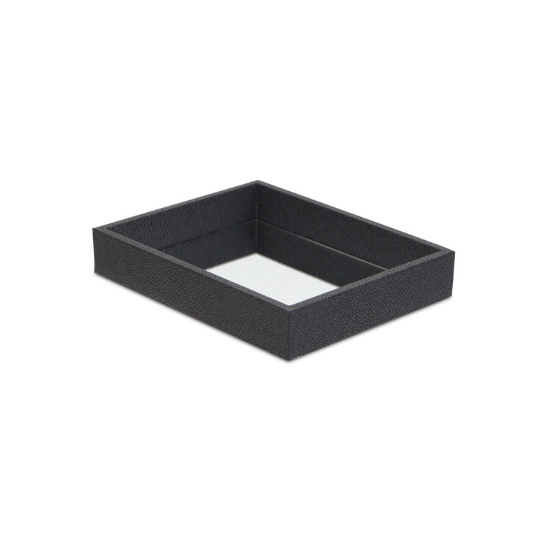 Plateau miroir Shagreen, Noir