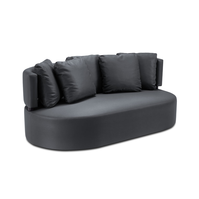 Adriaens 190 cm W Patio Sofa with Cushions, Dark Grey