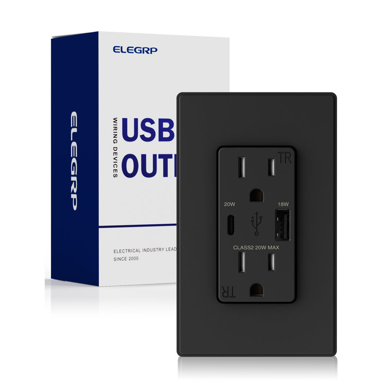 Prise quadruple inviolable standard de 15 ampères, 1, Noir