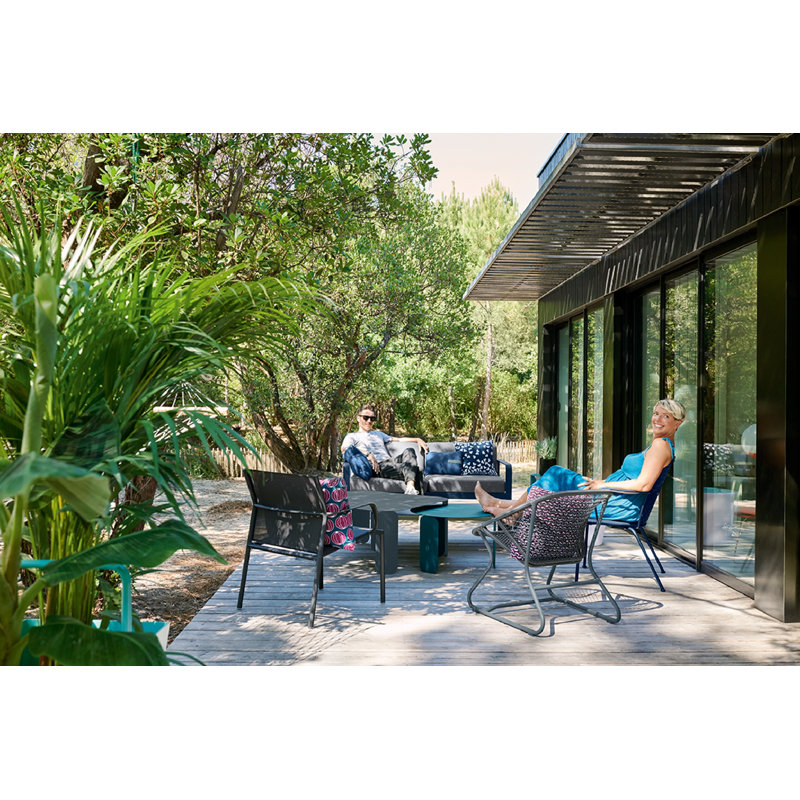 BeBop Outdoor Round Side Table, Acapulco Blue