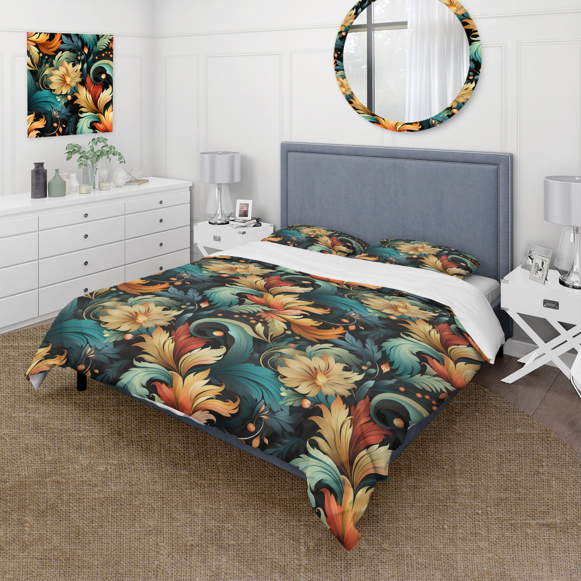 Quilt Set-Beige Damask