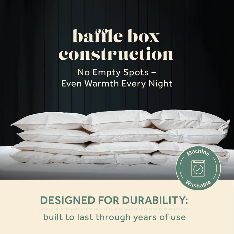 Queen White Down Comforter with Cotton Cover