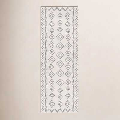  Ivory Dark Grey Outdoor Moroccan Rug