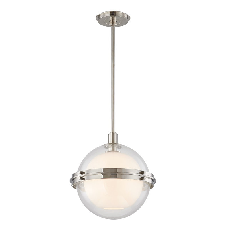 Northport 1 - Light Single Globe Pendant, 19.5" H x 18" W x 18" D, Polished Nickel