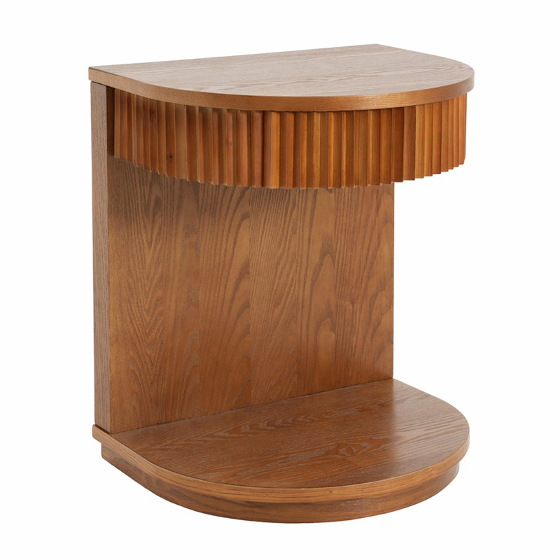 Table d'appoint courbée avec tiroir Mid-Century
