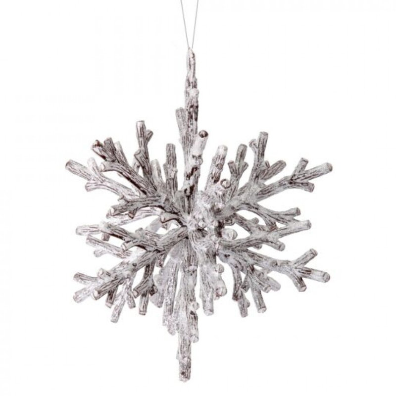 Frosted 3D Branch Snowflake Ornament