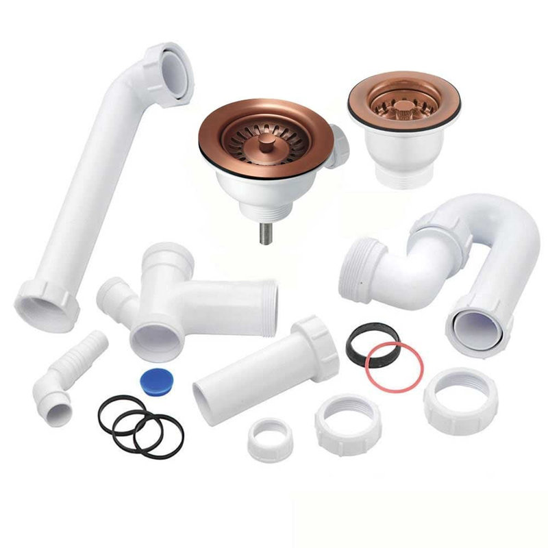 RAK Rangemaster 1.5 Bowl Waste & Plumbing Kit No Overflow, Copper