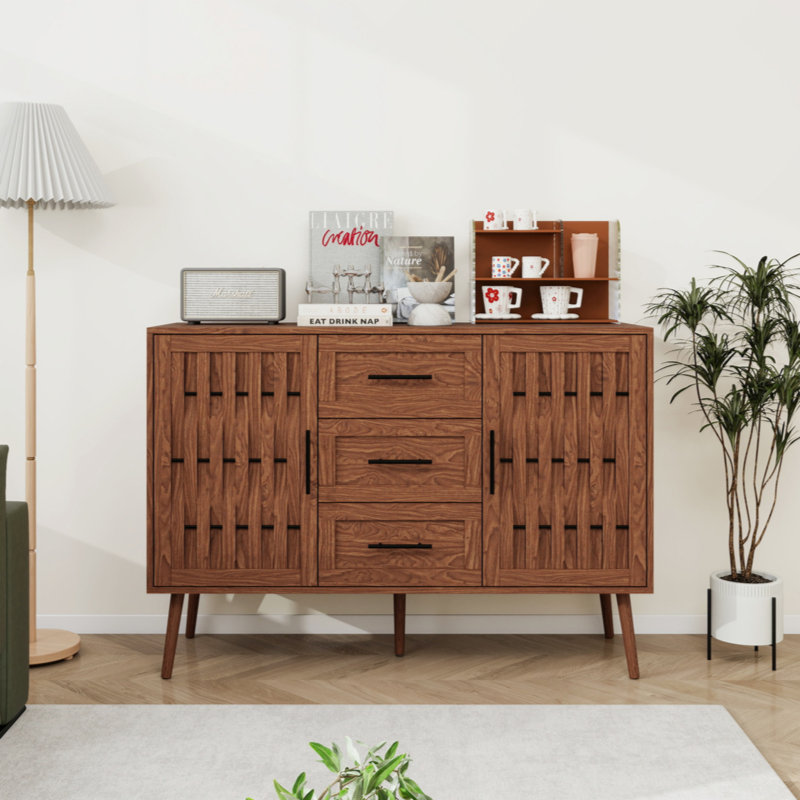 Armoire de rangement en bois avec 3 tiroirs et tablettes