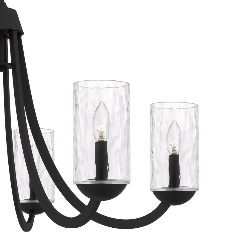 Allard 8-Light Chandelier, 6 Lights, Matte Black, 20" H x 32" W x 32" D