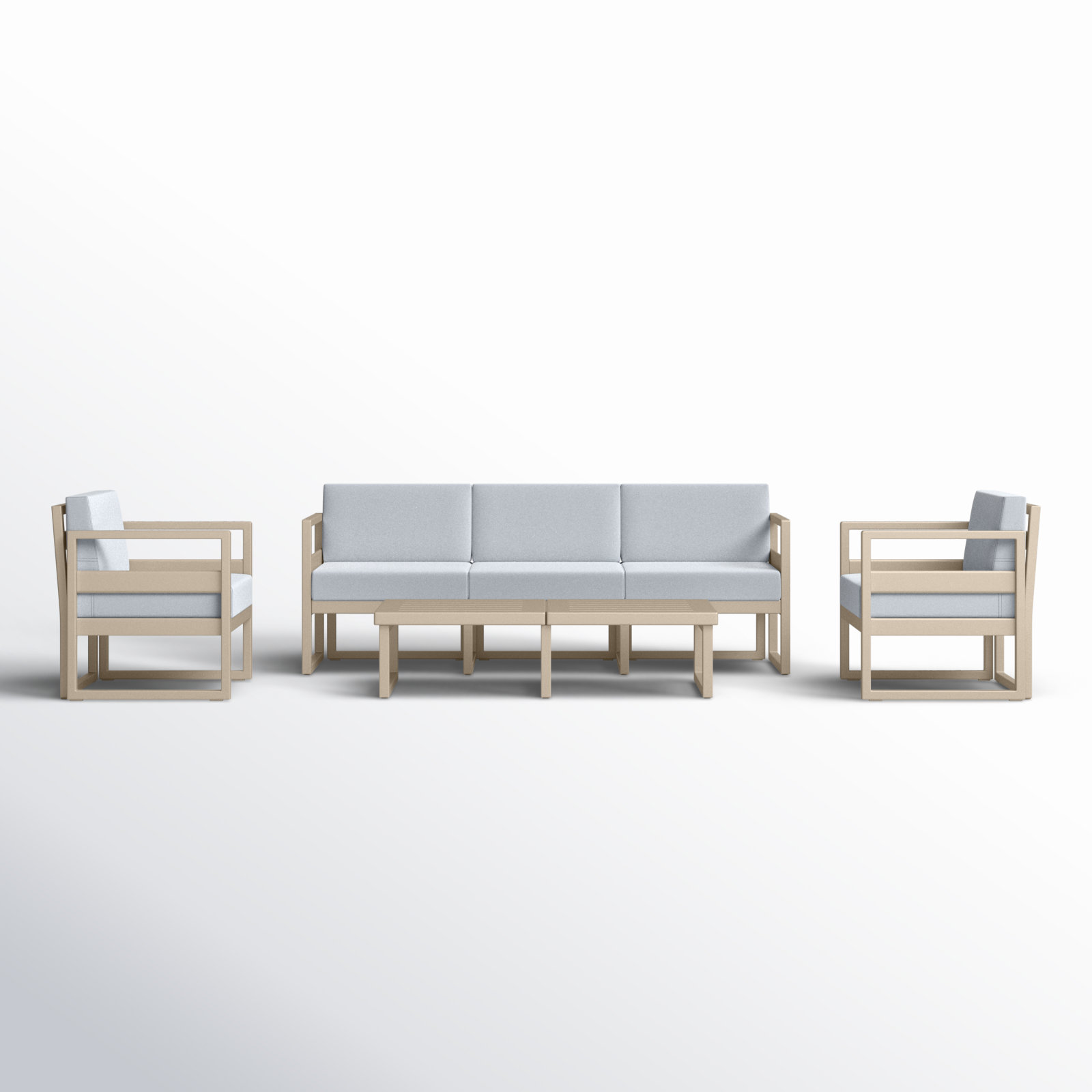 Lane 5 - Person Patio Conversation Set with Cushions, Taupe, Canvas Granite Sunbrella® Canvas