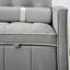 Canapé moderne avec coussins lombaires, velours gris 2 places de 55,5 po, poches latérales et lit gigogne escamotable pour salon, bureau, chambre à coucher, coussins en mousse-1754715017