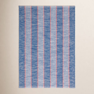Hillsgrove Stripe Denim Handwoven Cotton Rug