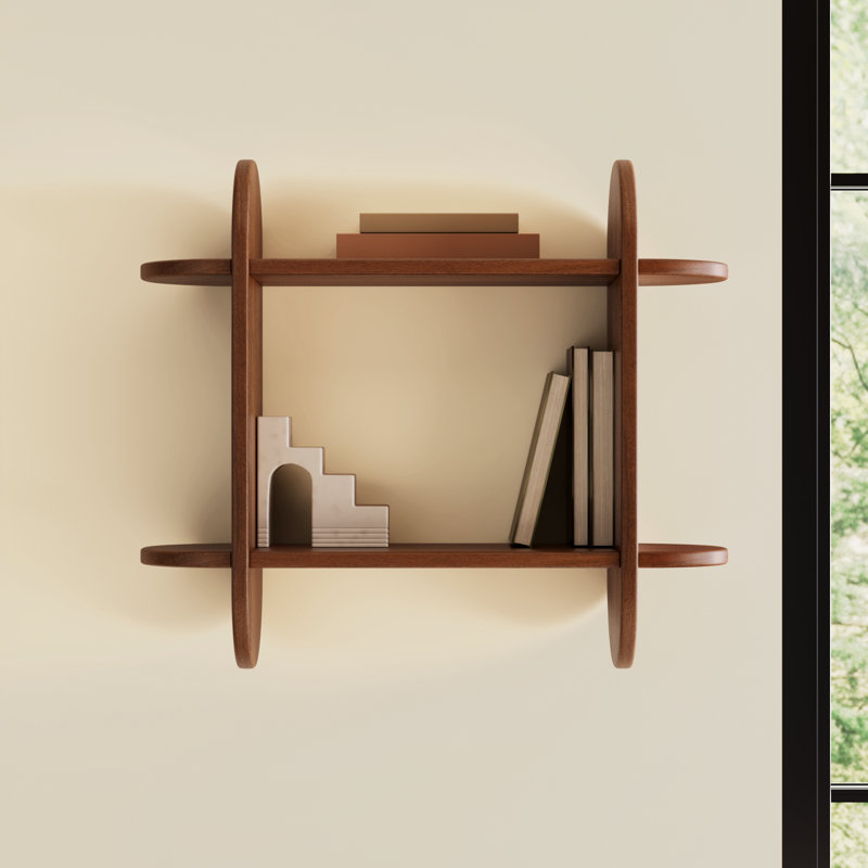 Fuller Solid Wood Wall Mounted Shelves, Walnut