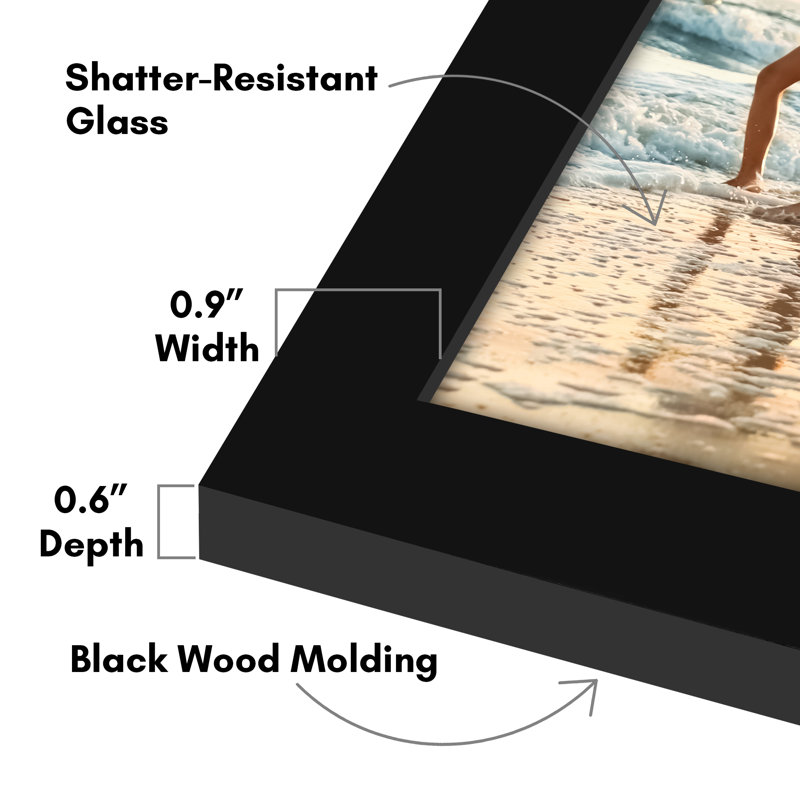 Aletriz Gallery Picture Frame - Engineered Wood Molding with Glass Front (2 Pack), 11" x 17"