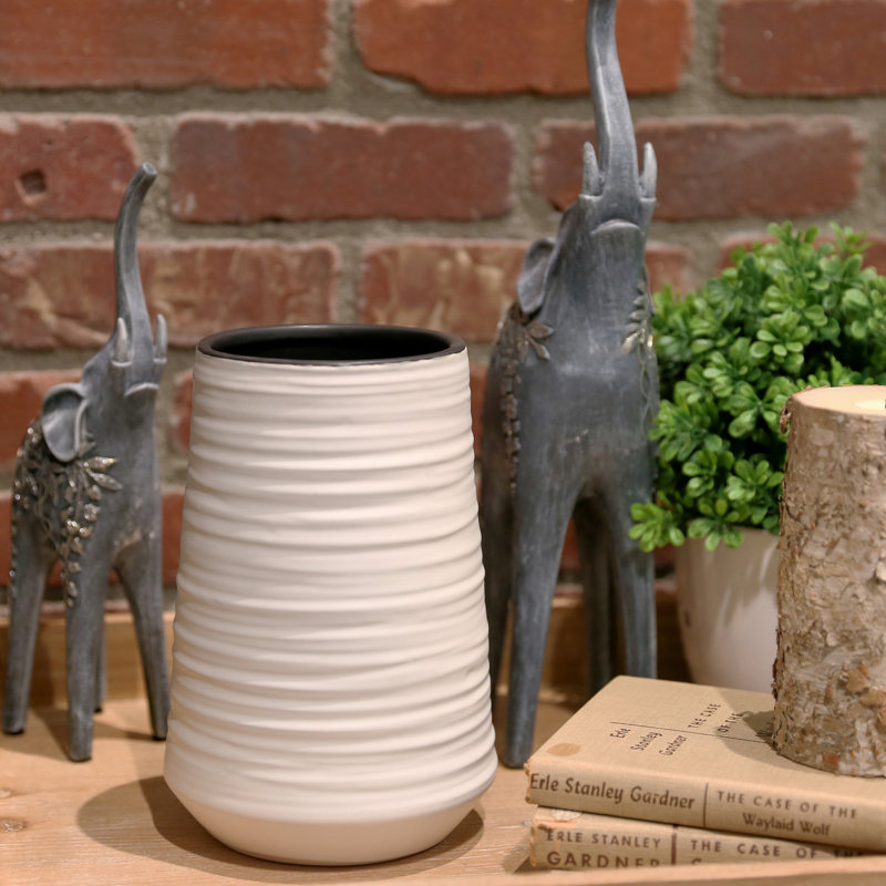 Ceramic Table Vase, 8.5" H x 5.75" W x 5.75" D