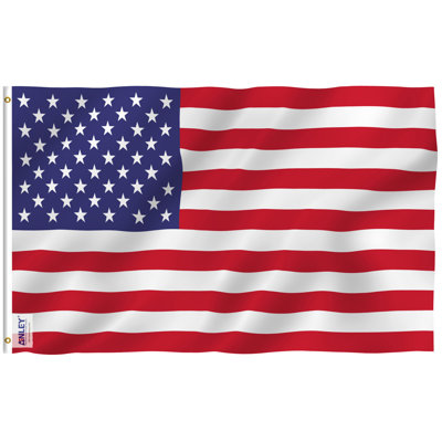 Drapeau américain en polyester l 36 po x H 60 po Anley Fly Breeze - couleurs vives et résistant à la décoloration 