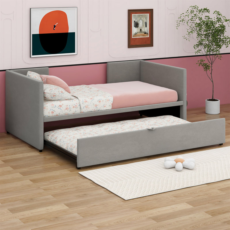 Melech Upholstered Daybed Bed, Gray