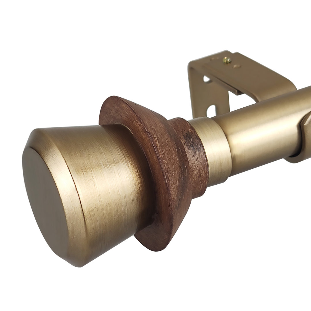 Tyena 1" dia Adjustable Length Single Curtain Rod Latitude Run® 