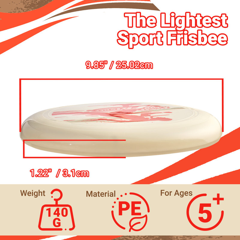 Wham-O Frisbee All Sport Disc 140g, 9,85 pouces, durable et antidérapant pour jeux d'extérieur, Blanc
