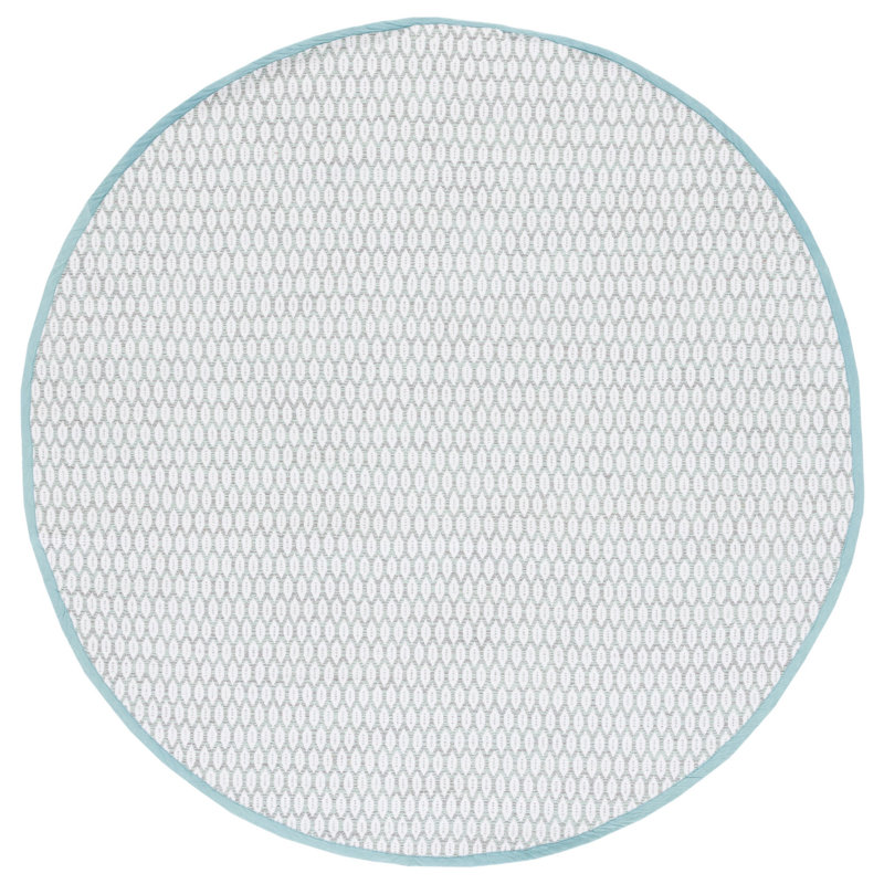 Modena Hand Woven Cotton Geometric Rug, Round 6'