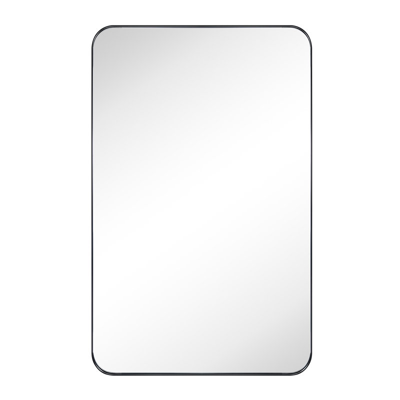 Haslem Recessed Framed Medicine Cabinet with Mirror and Adjustable Shelves, Black, 34" H x 21" W x 5.08" D