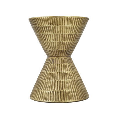 15x15x20" Antique Gold Hourglass Shape Side Table