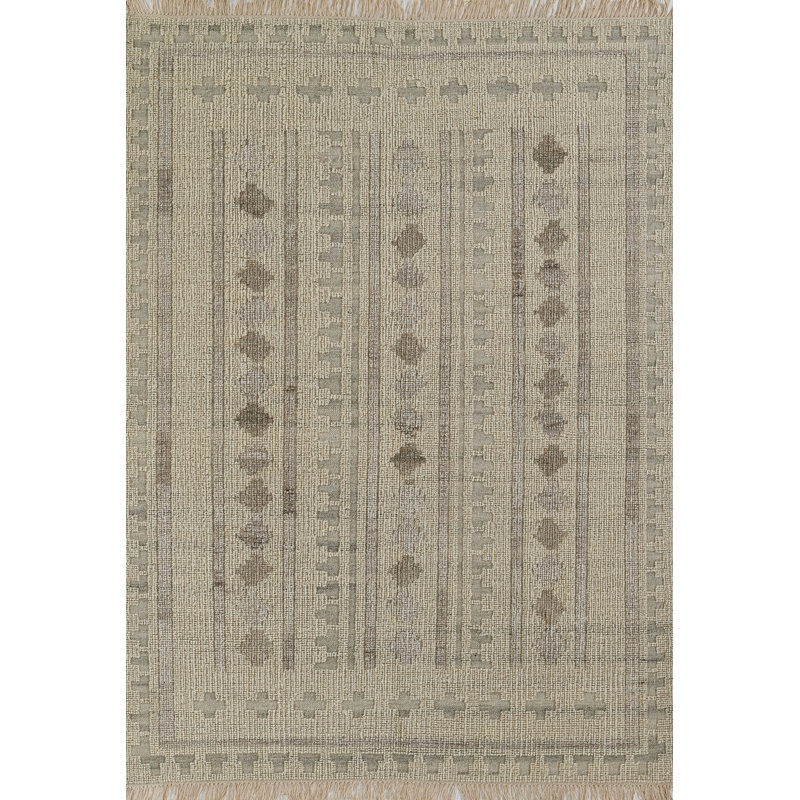 Bristol Geometric Area Rug in Ivory, Rectangle 9' x 12'