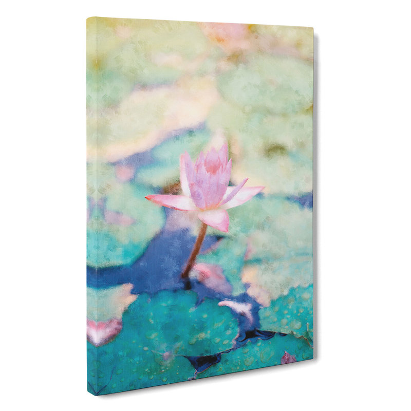 Pale Pink Water Lily - Wrapped Canvas, 60cm H x 40cm W x 3cm D
