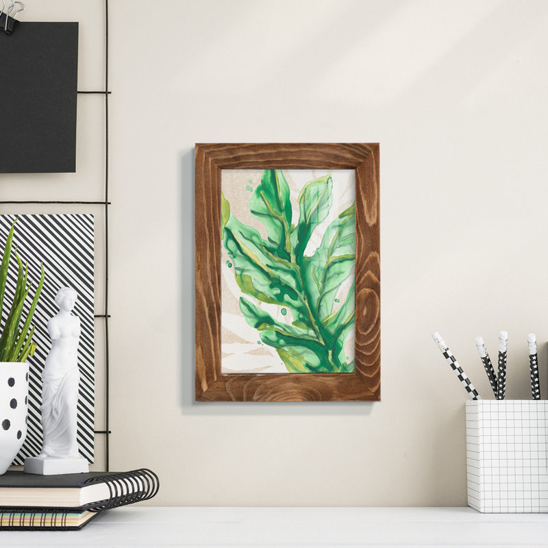 Parchment Palms IV - reproduction d'un seul cadre photo, H 6 po x l 4 po x P 1 po, Cadre noyer