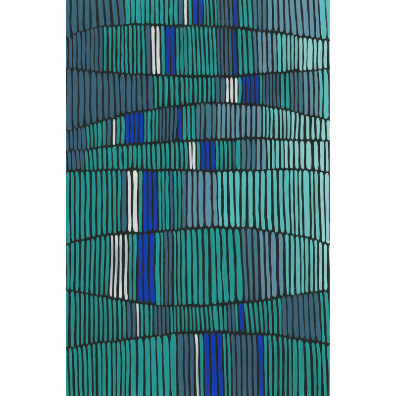 Bleu sarcelle tribal I, H 36 po x l 24 po x P 1,25 po