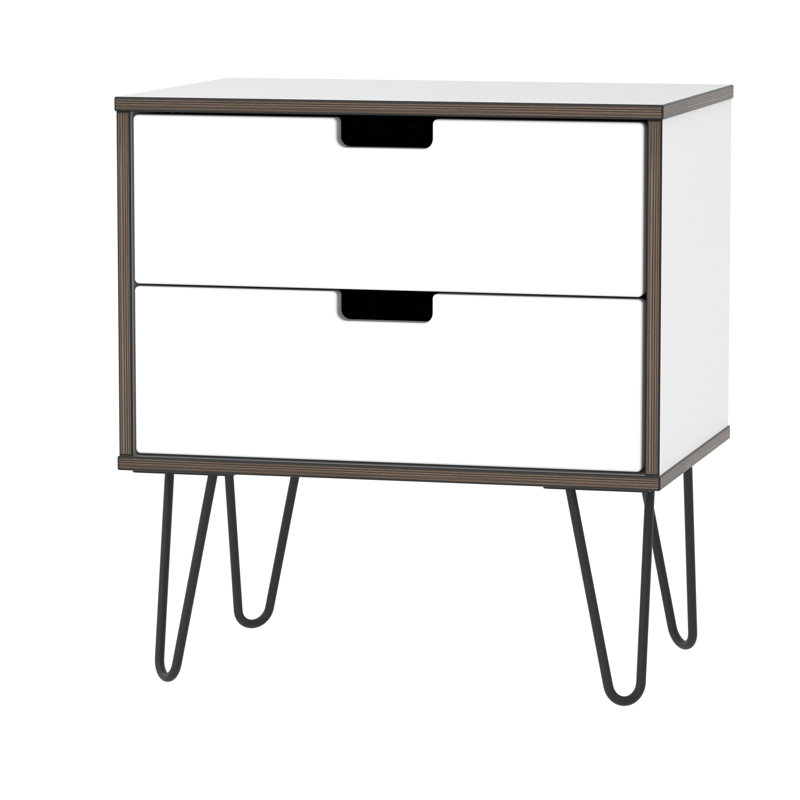 Fully Assembled Fairbury 2 Drawer Bedside Table