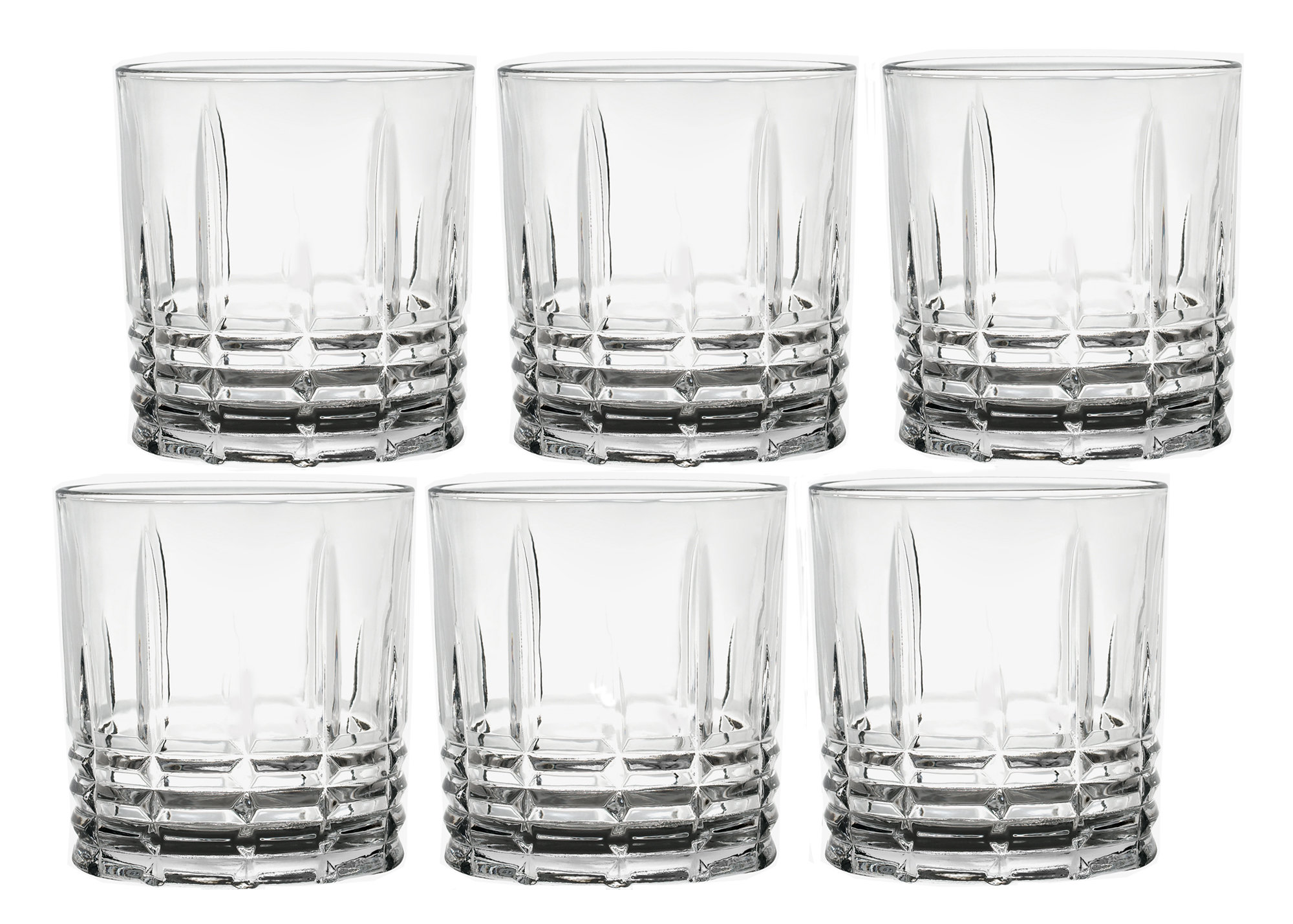 Lorren Home Trends 12 oz. Textured Highball Drinking Glass (Set of