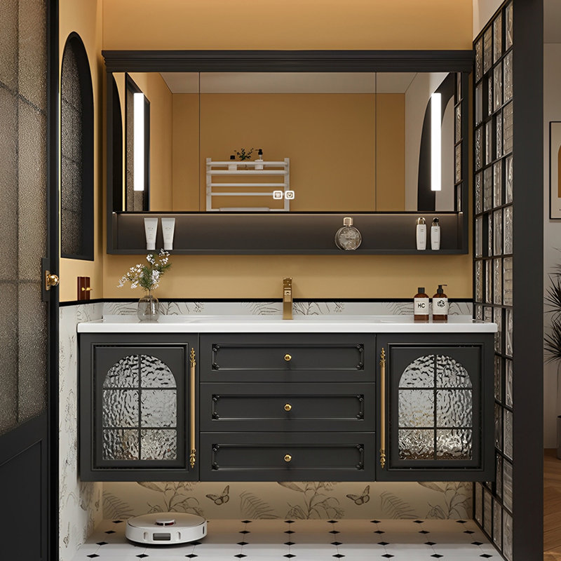 French style retro simple bathroom cabinet., 21.7" H x 51.6" W x 19.7" D