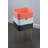 End Table With 3 Square Stacking Storage Bins, Natural Wool Legs