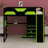 Loft Bed With Integrated Desk, Multi-Level Storage Shelves, USB Ports & RGB Lighting-840089093