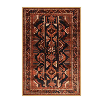 Machine Washable Persian Brown Area Rug