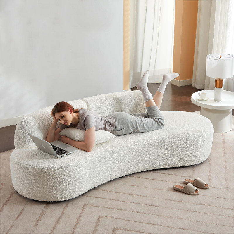 Wrought Studio Castillon 91" Modern Curved Sofa