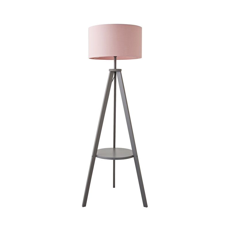 Ismay 149cm Tripod Floor Lamp, No, Pink, Grey