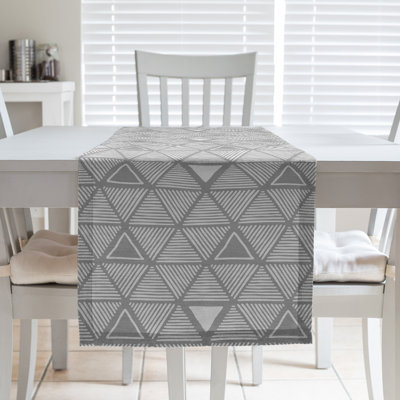 Classic Hand Drawn Triangles Table Runner