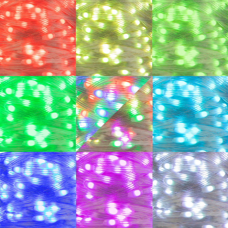 Cordes à changement de couleur Rokach - 100 lumières DEL de 40 pi avec 10 options de couleur, télécommande, fiche de 6 pi