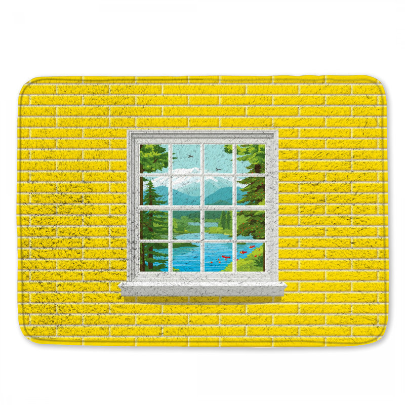 Tapis de bain mural jaune en brique, L 34 po x L 21 po