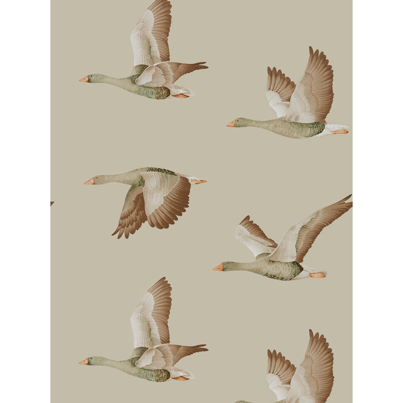Elysian Geese 10.05m x 68.6cm Wallpaper Roll, Neutral