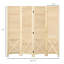 Natural Wood Screen - 4.7' Tall Privacy Partition For Home Room Divider Display