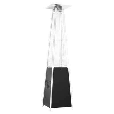 Outdoor 48,000 BTU Pyramid Propane Gas Patio Heater with Wheels, Removable Iron Heater for Garden and Backyard,  Black -  NUU GARDEN, AH001-C-WF01